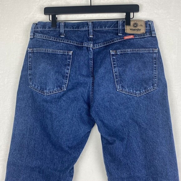 Wrangler Jeans Mens Size 36 Blue Jeans Casual Straight Leg Pockets Pants - Picture 4 of 11